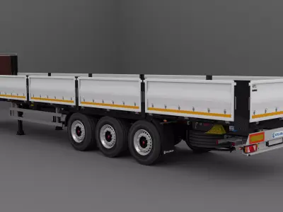 Koluman Flatbed Trailer Low-poly 3D model