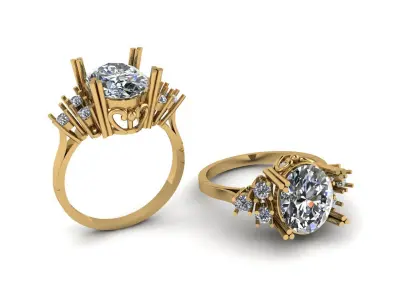  STYLISH ENGAGEMENT RING 3D PRINTABLE MODEL  3D print model