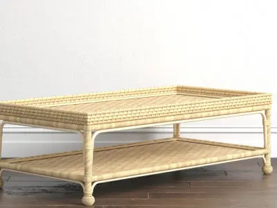 Serena and Lily South Seas Rattan Coffee Table 3D model