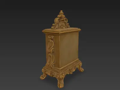 Antique Retro Table Clock 3D model