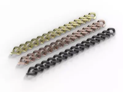 24mm traditional Cuban Link  with endings half links 3D print model