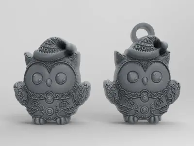 owl cookie christmas decor  3D print model