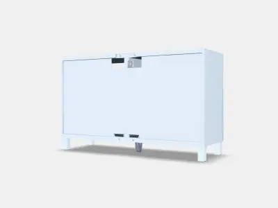 BESTA TV bench with doors 15 Low-poly 3D model