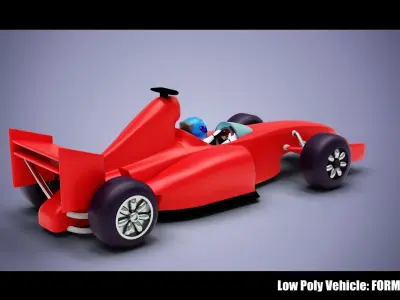 Low Poly Vehicle -  Formula F1 Low-poly 3D model