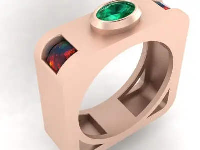 3d-model square ring  3D print model