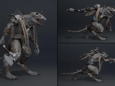 Mist Barbarian Arm1 Low-poly 3D model