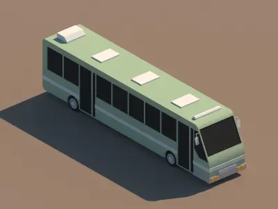 Low Poly Bus Package  Low-poly 3D model