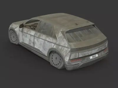 047 Abandoned Car - Hyundai IONIQ 5 Low-poly 3D model