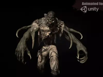 SuperZombie3 for pack Low-poly 3D model