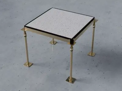 3D Raised Floor  Solid Panel with pedestal and stringer Model 3D model