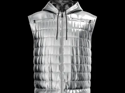 Male puffer vest 3D model