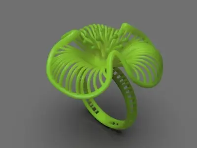 Flower ring 3D print model