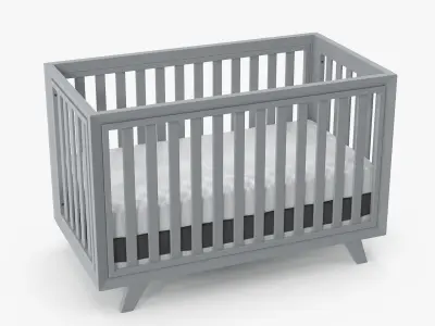 Baby Cribs Set 3D Model Collection