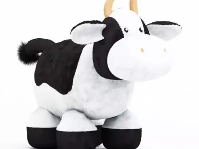 Fluffy Stuffed Cow 3D model