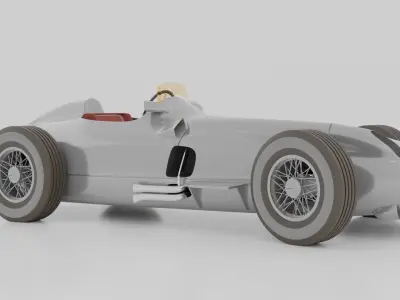 Mercedes Benz Silver Arrow W196 Formula 1 car 3D model