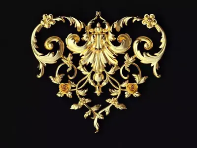 Central decor ornament for furniture 3D model 832