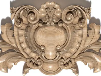 Cartouche-040 two ornate carvings 3D model