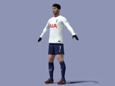 3D Rigged Son Heung-min Tottenham Hotspur  3D model
