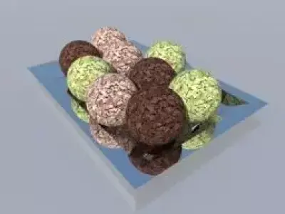 chocolate balls on plate Free 3D model