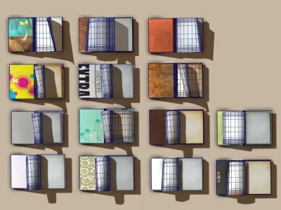 Rigged BOOK COLLECTION - 14 unique books 3D model