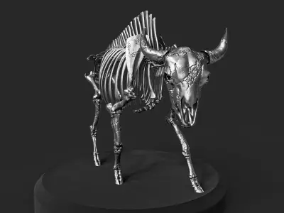 Bison Skeleton Concept Art Model 3D model