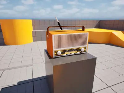 Old Vintage Radio-Game Ready-Unreal Engine 5 Low-poly 3D model