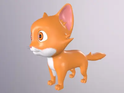 Cartoon Cat 3D model 6