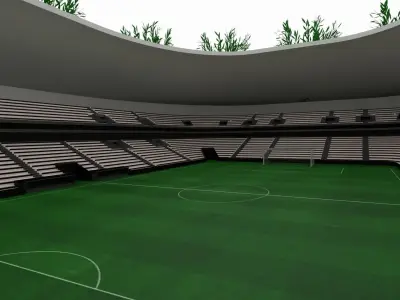 Football Stadium Low-poly 3D model 13