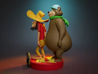 Lazy Luke and Blubber 3D print model