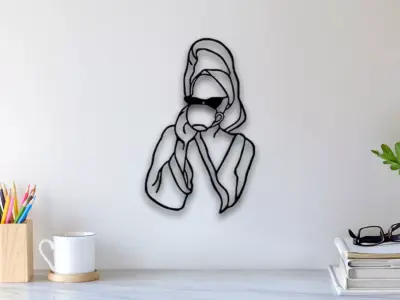 Glasses And Girl Wall Art 3D print model