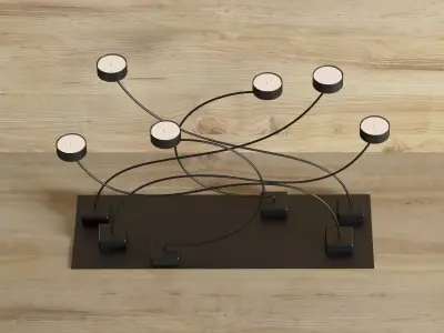 Tendrilabra candle holder with four candles 3D model