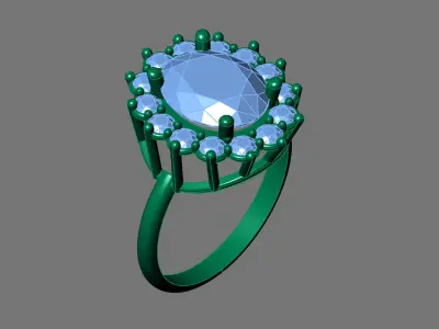 Rings for Women Womens Rings Stone Ring Ready STL 3DM Models  3D print model 12