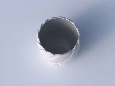 Bowl cylindrical with twisted smooth ribbons 3D print model