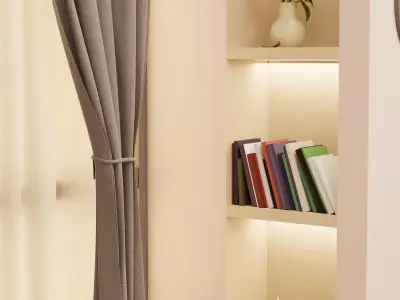 Living room isometric interior 3D model