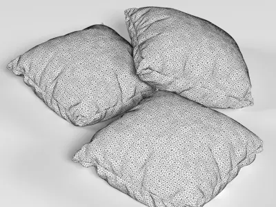 Pillows 2 three metallic - three metallic 3D model