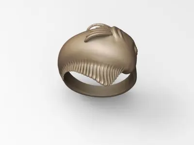 MAHI MAHI DORADO DOLPHIN FISH HEAD RING 3D print model