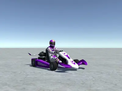 Low Poly Kart With Player 11 Low-poly 3D model