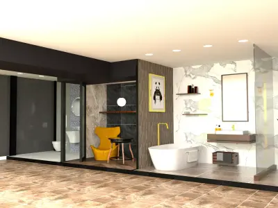 Bathroom accessories sales corner 3D model