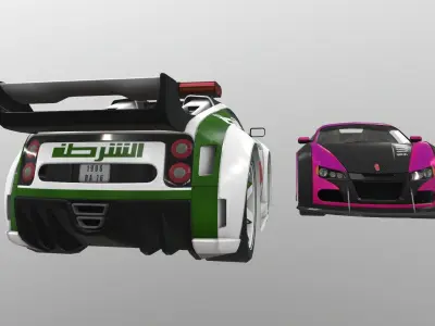 Baguetti car Low-poly 3D model