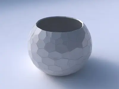 Bowl spheric with fine organic cells 3D print model