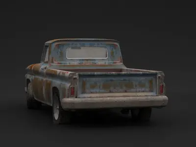 Rusty Old Pickup 3D model