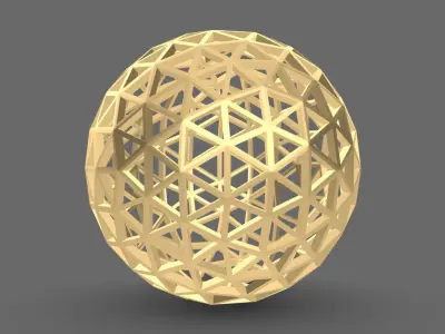 Geodesic Sphere Frame frequency 4 3D model
