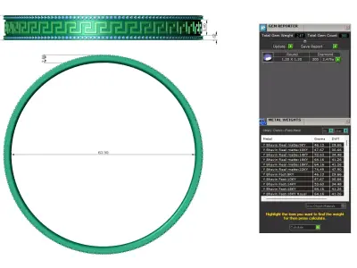 Greek Key Diamond Bangle For unisex 3D print model
