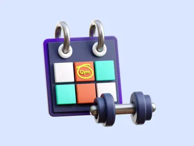 Gym Date 3D Illustration Low-poly 3D model