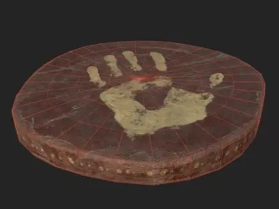 Crude Cultist Copper Coin Low-poly 3D model