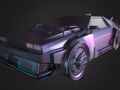 Delorean back to future 3D model