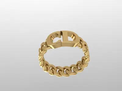 Cuban Style Ring Inspired by Dior 3DM and STL  3D print model
