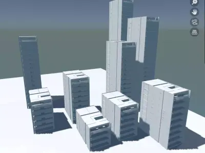 Buildings Set Low-poly 3D model
