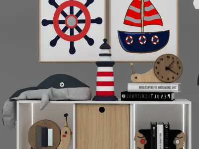 toys and furniture set  Low-poly 3D model