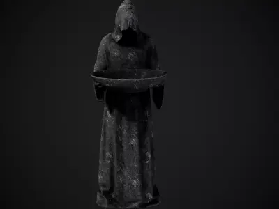 Gotic Monarch Statue  Low-poly 3D model